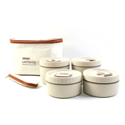 Bento Style Lunch Box Set With Multiple Containers Carry Bag - Zidbik