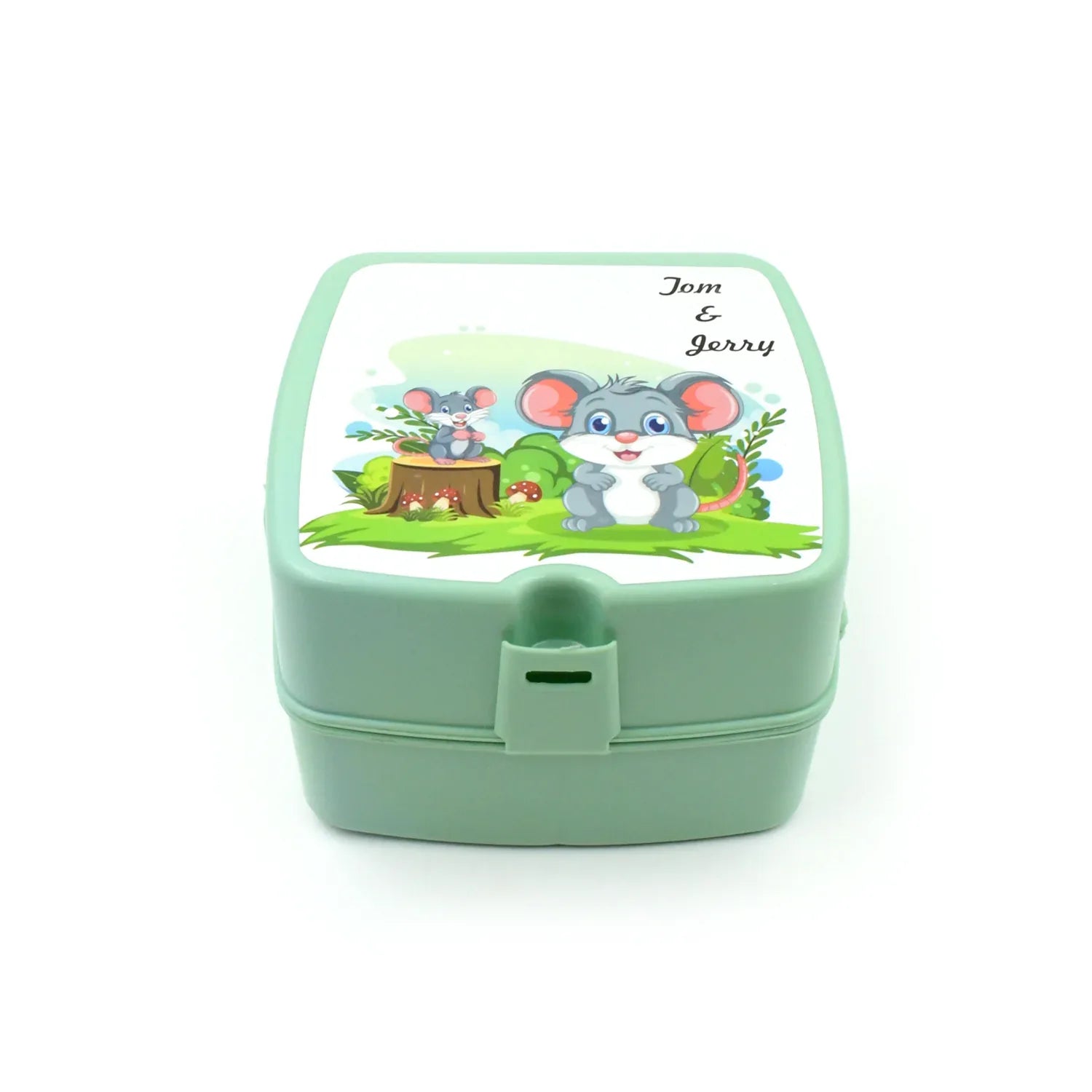 5787 Double-layer Square Lunch Box With Spoon 4 Compartment Tiffin Push Lock Plastic Tiffin Box For Travelling School Kids Office Exclusive Home - Zidbik