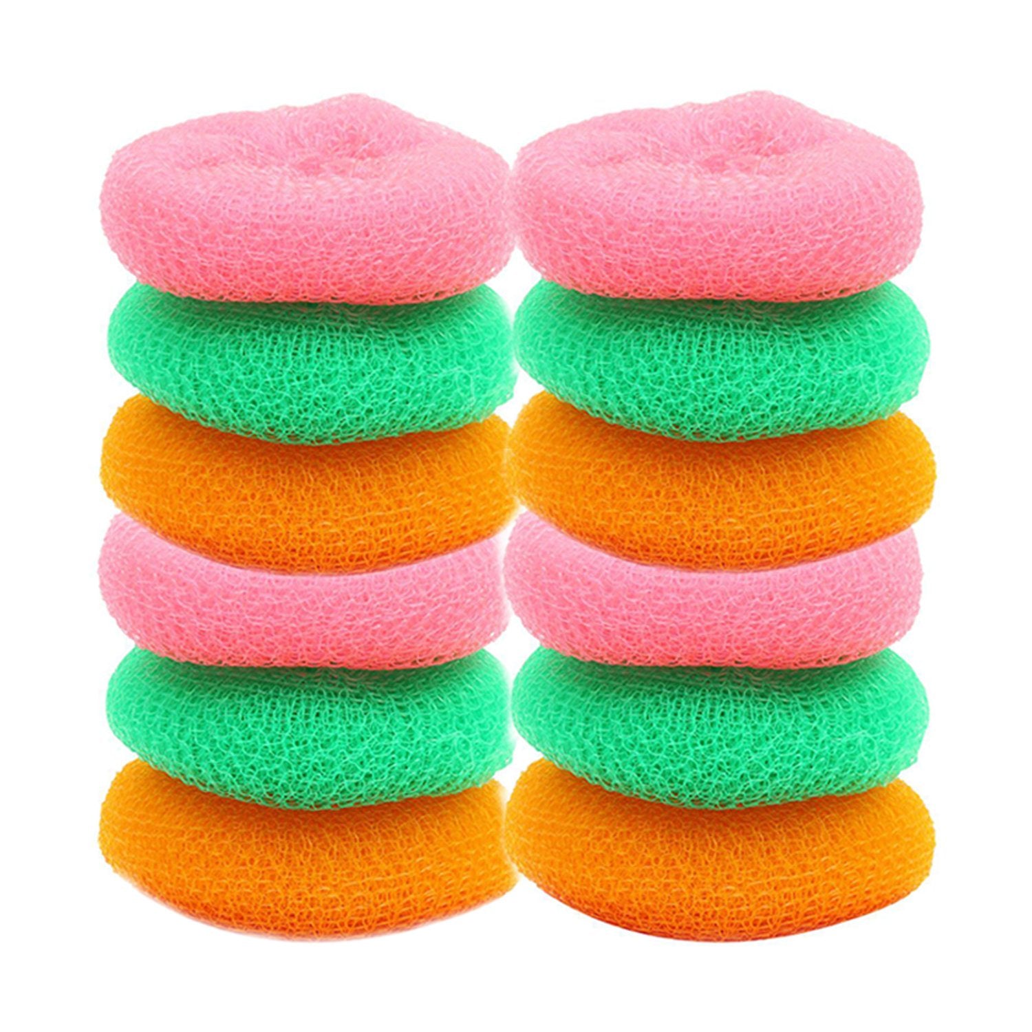 2594a Plastic Scrubber Round Nylon Scrubbers (12pcs Set) - Zidbik