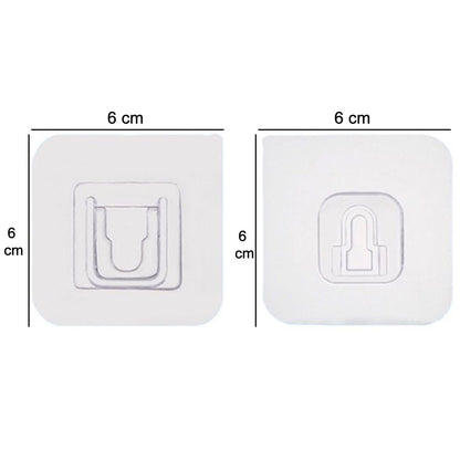 1746 Adhesive Plastic Wall Hooks Heavy Duty Hooks ( 1 Pair ) - Zidbik