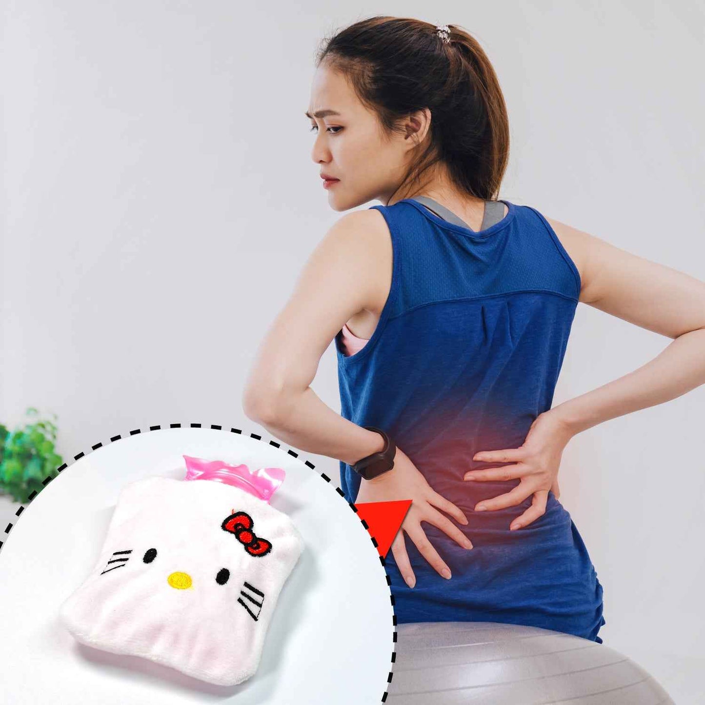 Hello Kitty Hot Water Bag 6526 - White Cover for Pain Relief Neck, Shoulder, Hand, Feet & Menstrual Cramps