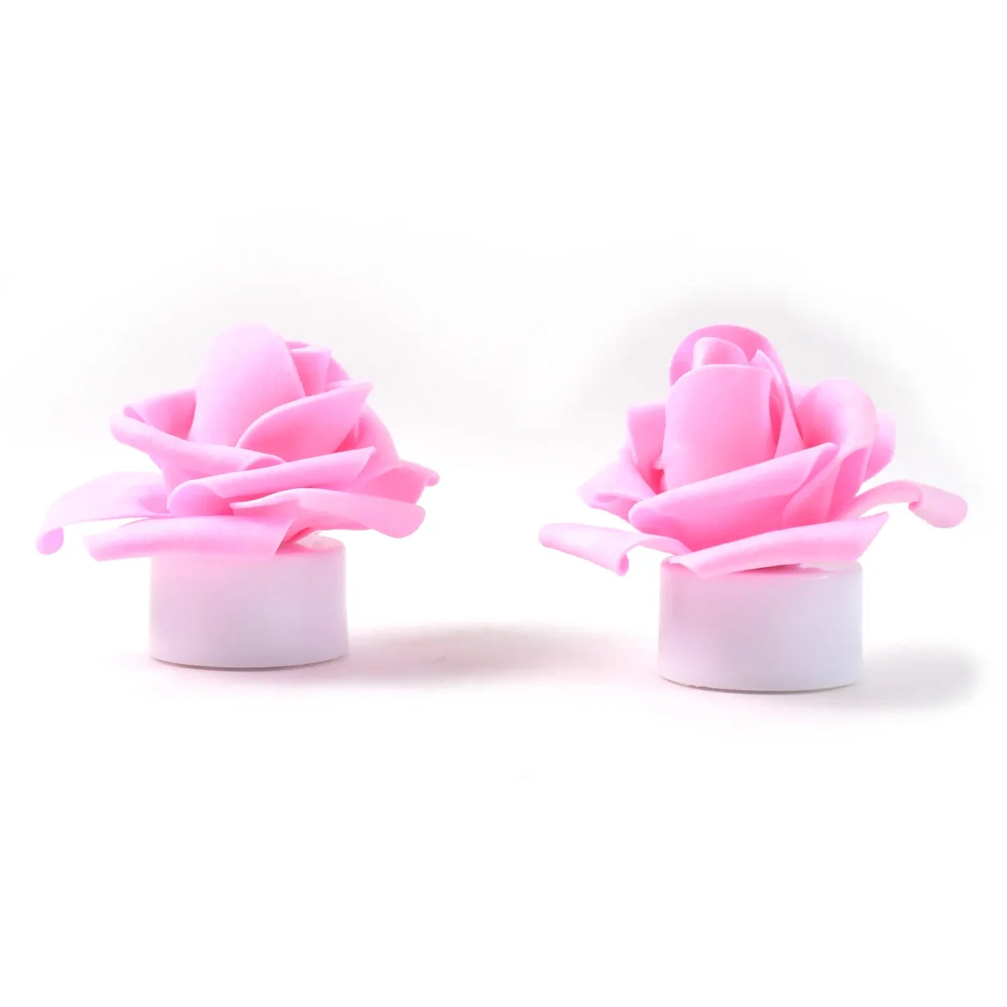 Rose Flower Shaped Led Flickering Tealight Candles (2 Pc) - Zidbik
