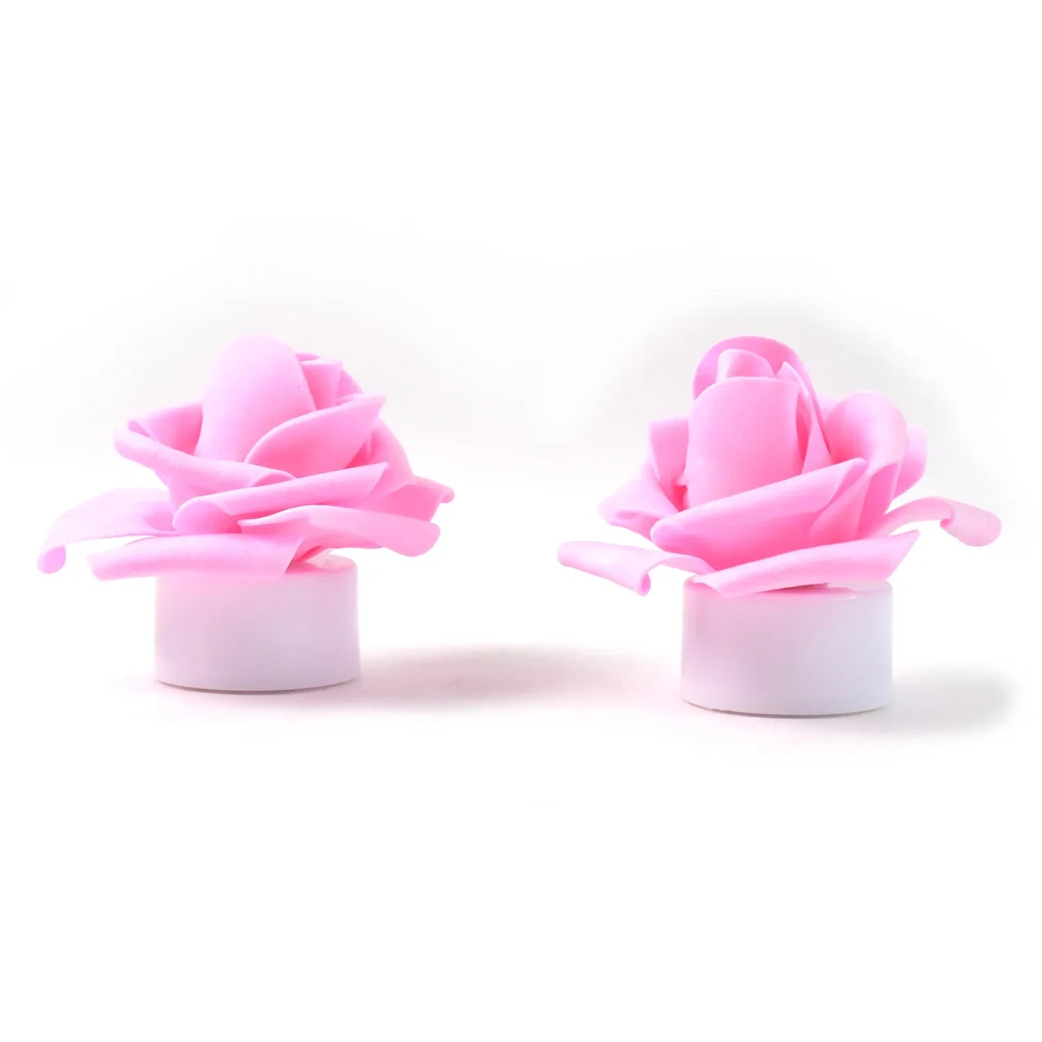Rose Flower Shaped Led Flickering Tealight Candles (2 Pc) - Zidbik