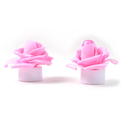 Rose Flower Shaped Led Flickering Tealight Candles (2 Pc) - Zidbik