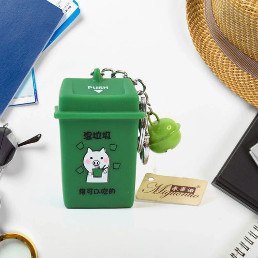 Trash Can Keychain Recycle Can Keyring Novelty Keychain Garbage Classification Keyholder For And Adults - Zidbik