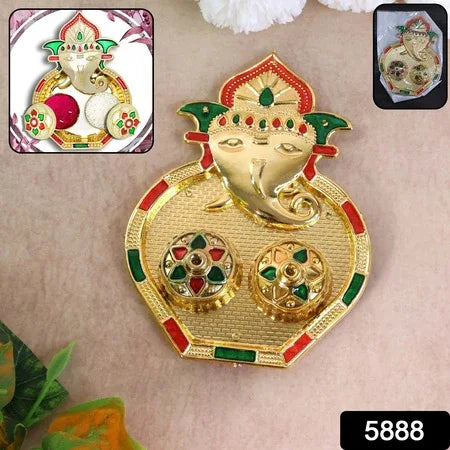 Ganesh Design Decorative Kumkum Box - (1 Pc) - Zidbik