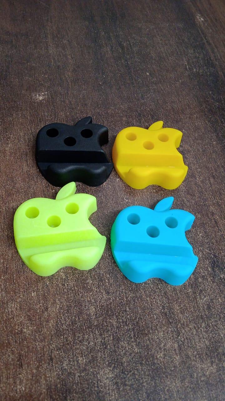 Multi-functional Apple-shaped Plastic Mobile Stand With Pen Holder (1 Pc Mix Color) - Zidbik