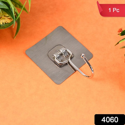 Large Stainless Steel Self Adhesive Wall Hooks (1 Pc) - Zidbik