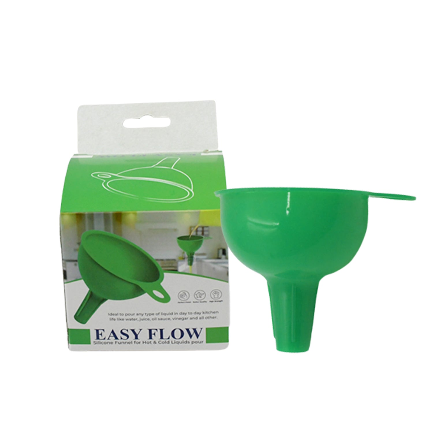 4237 Silicone Funnel For Pouring Oil Sauce Water Juice And Small Food-grainsfood Grade Silicone Funnel (1 Pc Green) - Zidbik