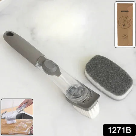 2 In 1 Soap-dispensing Dish Brush - (Set) - Zidbik