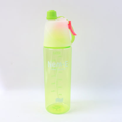 Plastic Dual Function Sports Water Bottle With Built-in Mist Spray And Leakproof Cap (600ml  1 Pc) - Zidbik