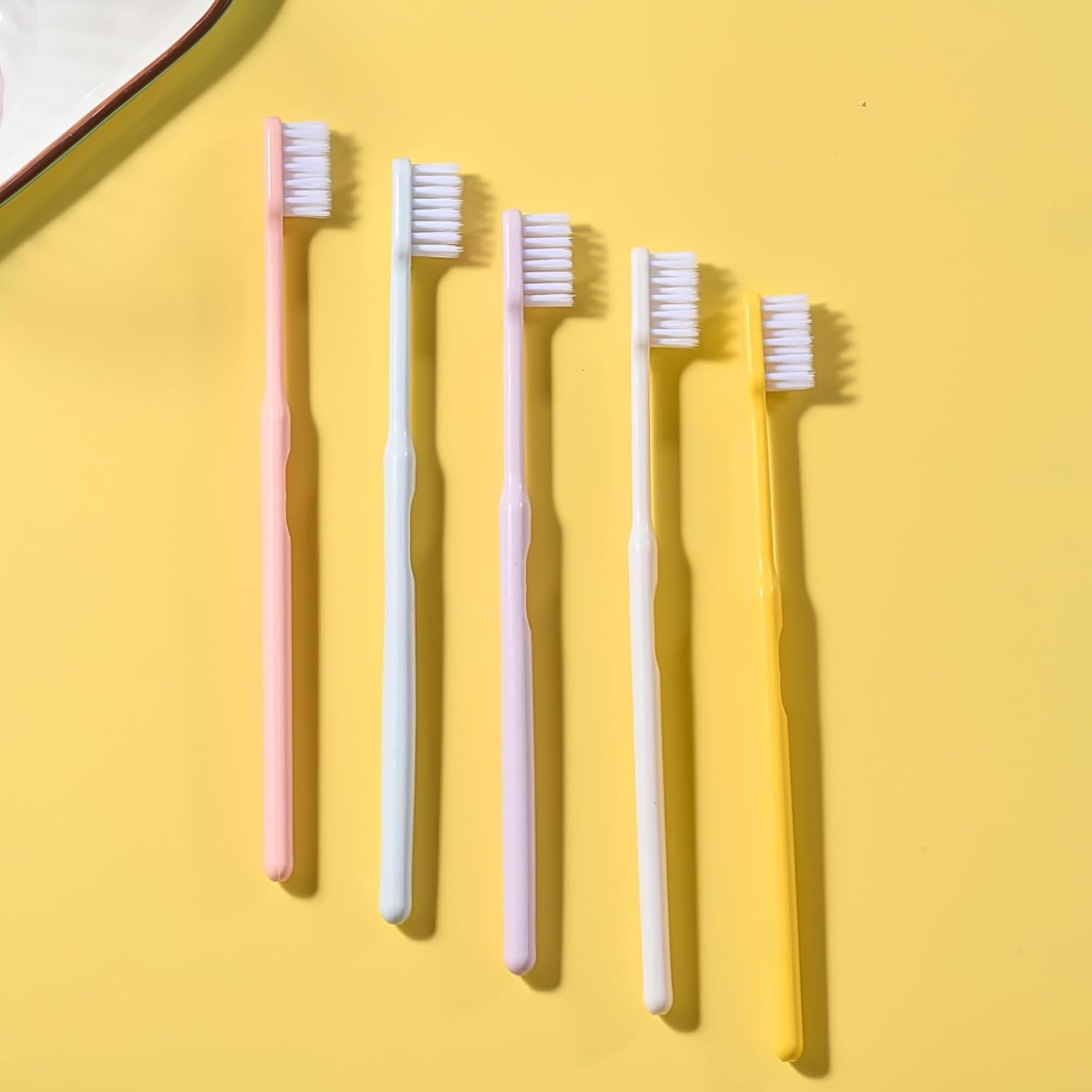 Plastic Toothbrush With Plastic Round Box (20 Pcs Set) - Zidbik
