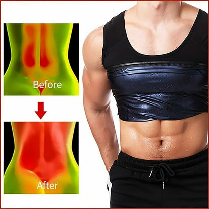 Mens Slim Fit Sweat Shaper Tank Top (Xxlxxxl 1 Pc) - Zidbik