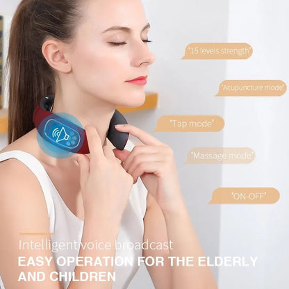 6 Heads Smart Electric Neck And Back Pulse Massager Wireless (1 Pc) - Zidbik