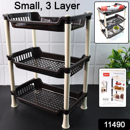Apex Small Multiuse Plastic Storage Rack Organizer 3-tier - Zidbik