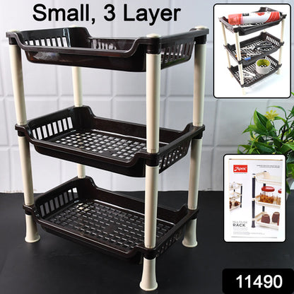 Apex Small Multiuse Plastic Storage Rack Organizer 3-tier - Zidbik