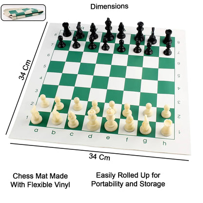 Small Premium Portable Chess Set Plastic Chess Pieces (1 Set) - Zidbik