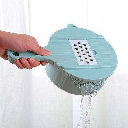 Vegetable Choppers With Drain Basket  6 In 1 Vegetable Slicer Blades (1 Set) - Zidbik