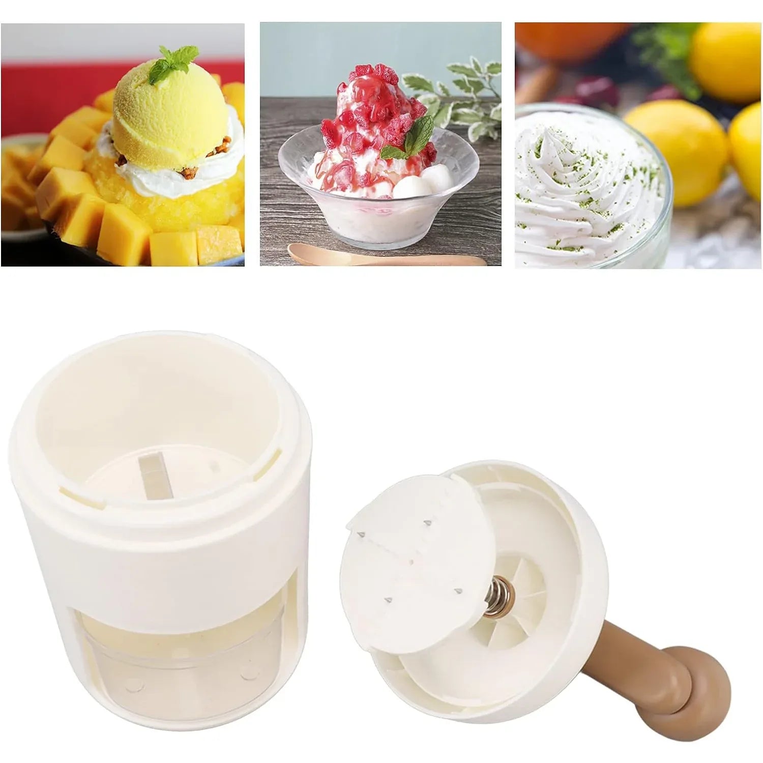 5771 Portable Gola Maker Ice Crusher And Shaved Ice Machine Hand Shaved Ice Machine Manual Fruit Smoothie Machine Mini Household Ice Shaver Small Ice Crusher - Zidbik