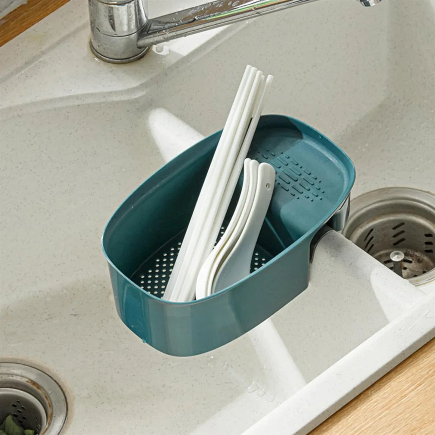 2833 Kitchen Dish Drainer And Drying Rack Sink Basket For Washing Bowls Utensils Vegetables Fruits Storage Organiser - Zidbik