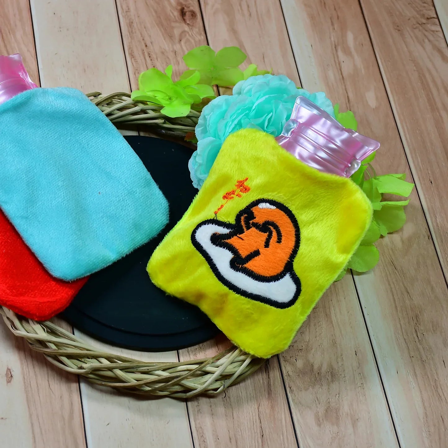 6515 Yellow Duck Head Small Hot Water Bag With Cover For Pain Relief Neck Shoulder Pain And Hand Feet Warmer Menstrual Cramps. - Zidbik