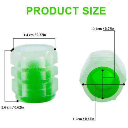 0547 Tyre Valve Caps Luminous Glow Car Tire Air Stem Valve Cap Covers ( 4 Pcs ) - Zidbik