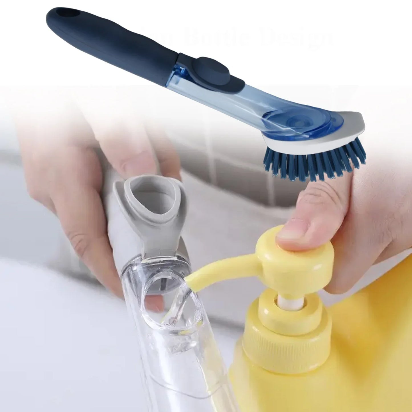 1271c Mix Color Dish Scrubber With Soap Dispenser Soap Dispensing Dish Brush Set Dishwashing Brushes Kitchen Scrub Dish Wand For Dishes Sink Pot Pan Cleaning And Washing1 Handle3refill Replacement Head - Zidbik