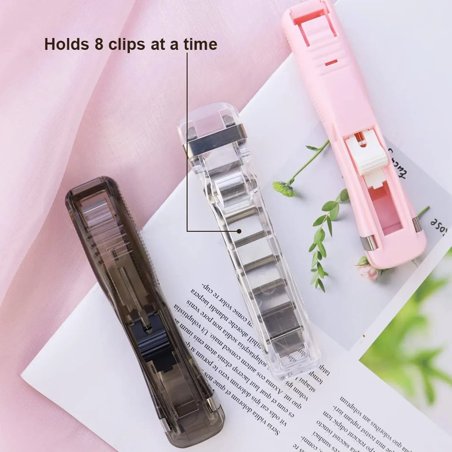 Portable Paper Clamp With 8 Pcs Clip Dispenser Handheld Paper Fast Clam (1 Set) - Zidbik