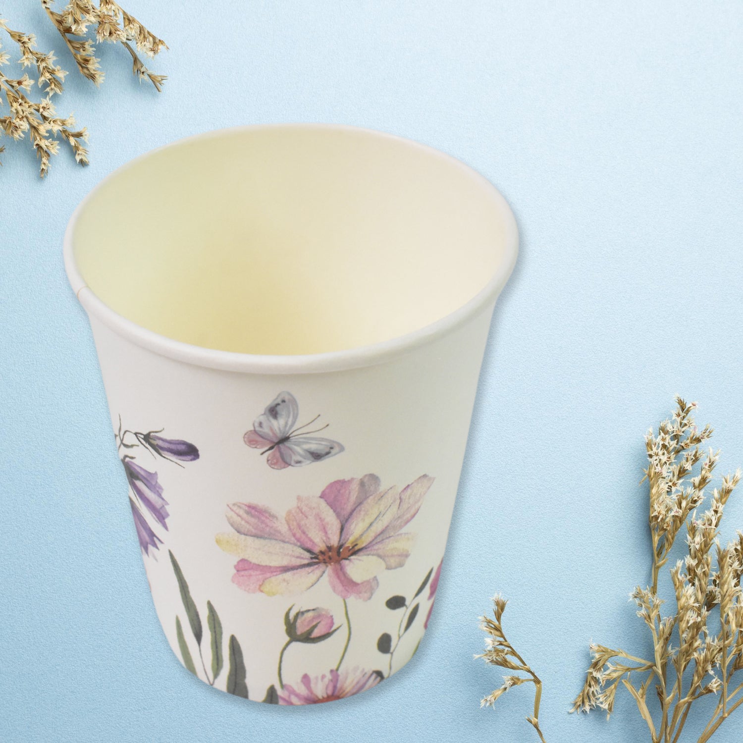 Disposable Paper Cups Disposable Tea Coffee Cups (24 Pcs Set  Mix Color  Design) - Zidbik