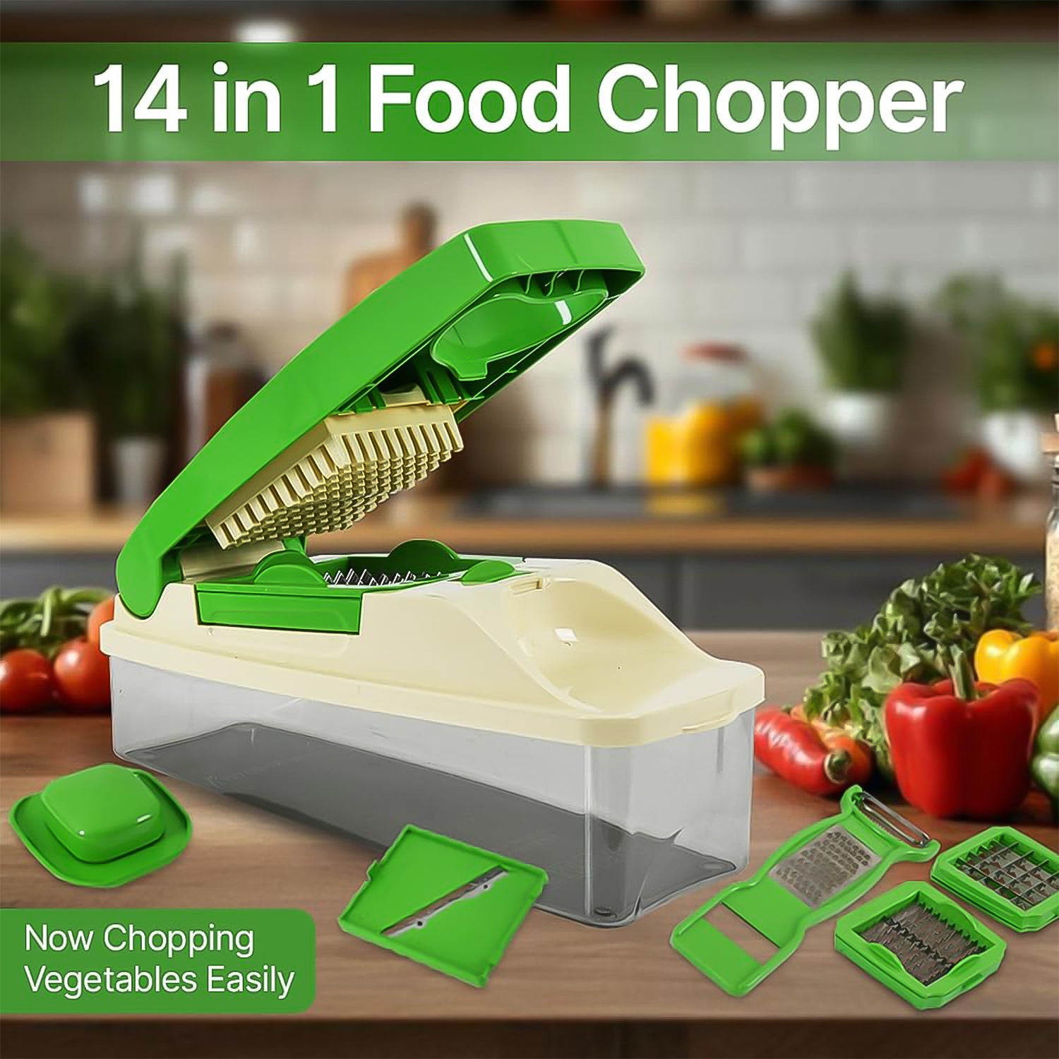 Supermom 14-in-1 Nicer Dicer  Multipurpose Vegetable  Fruit Chopper - Zidbik