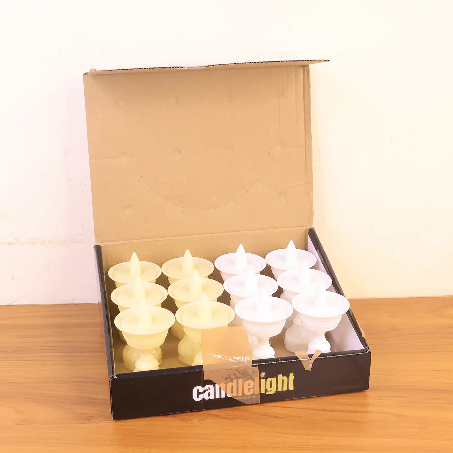 Set Of 12 White Water Sensor Led Diyas - Zidbik