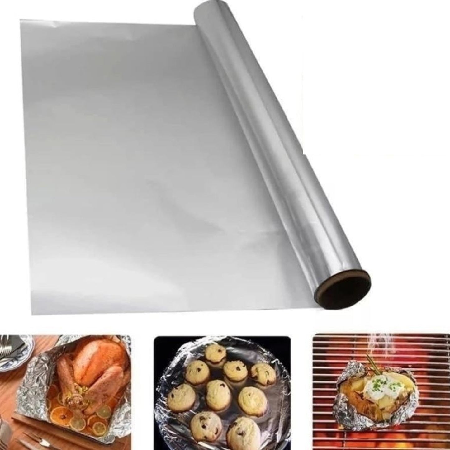 5989 Premium Quality Food Grade Aluminum Foil Roll Heavy Duty Non Stick Thick Aluminum Foil Sheet Baking Grilling Tool 72mtr (1pc) - Zidbik