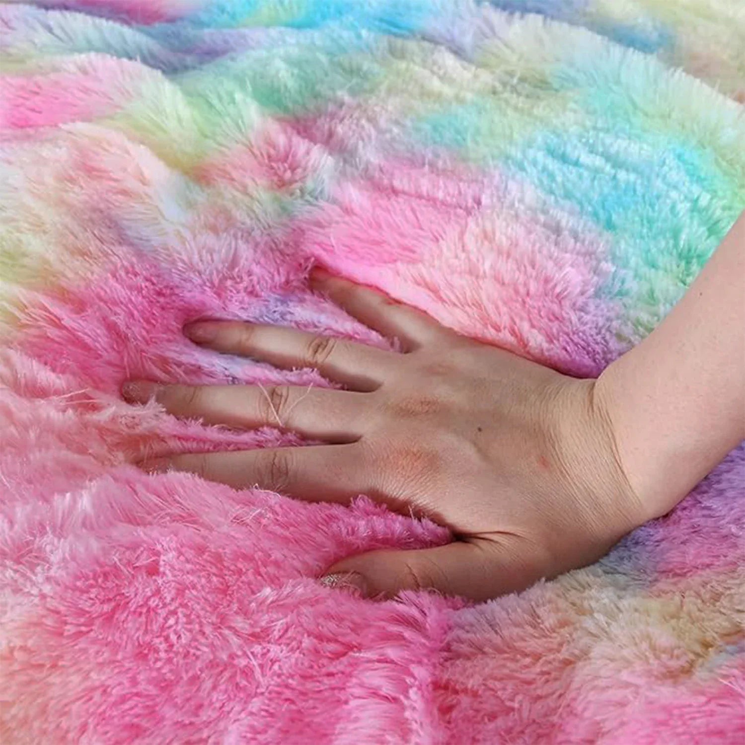 Soft Plush Multicolor Rainbow Cushion Pillow (1 Pc) - Zidbik