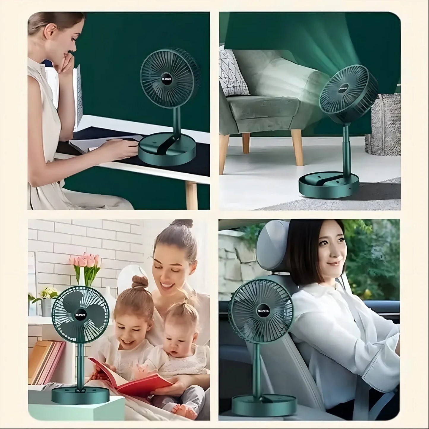 4642 Telescopic Electric Desktop Fan Height Adjustable Foldable Portable For Travelcarry Silent Table Top Personal Fan For Bedside Office Table (Battery Not Include) - Zidbik