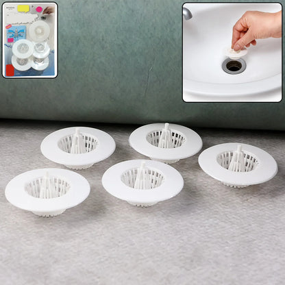 5 Pcs Multipurpose Sink Drain Hair Catcher Strainer Filter (3045 Mm) - Zidbik