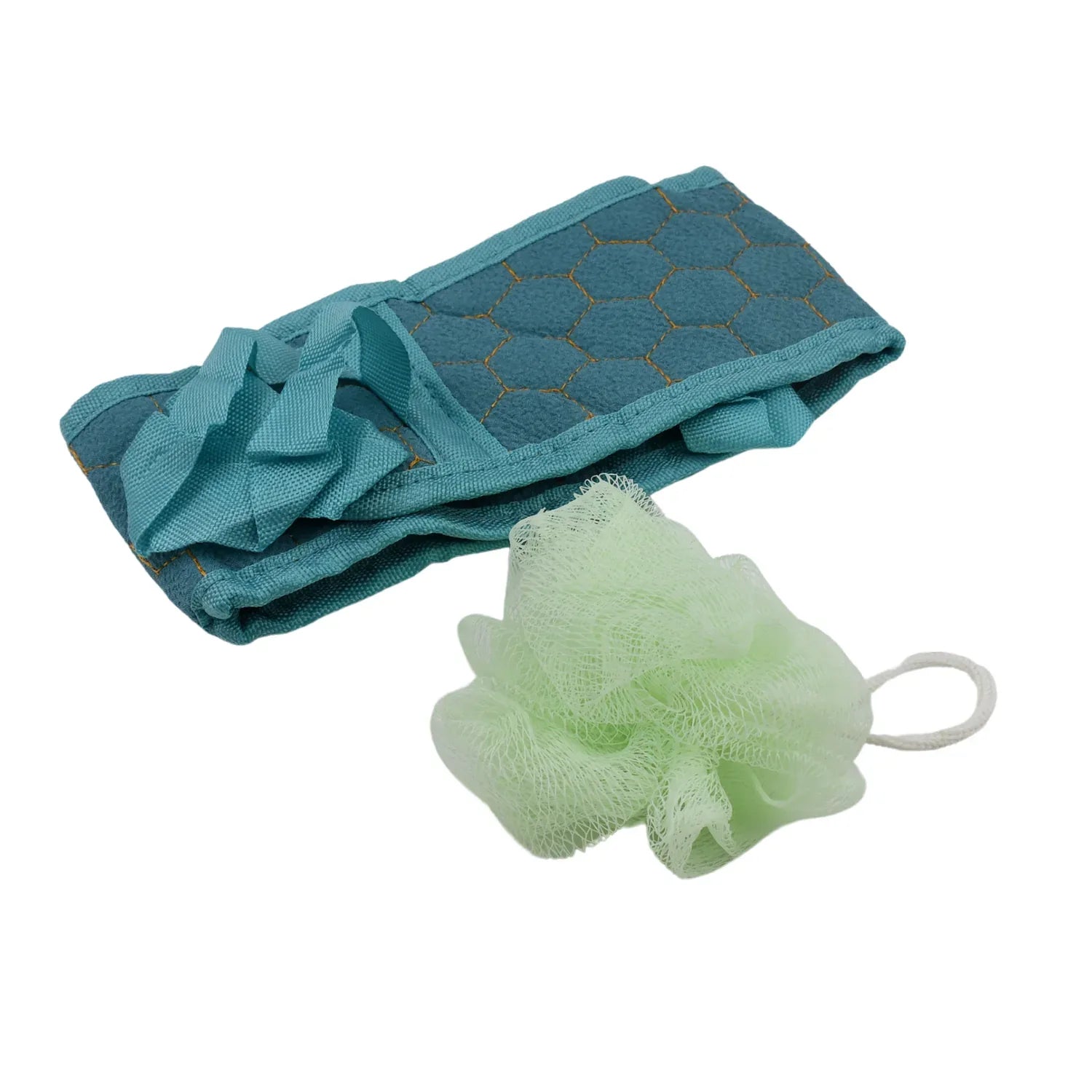 12928 Bath Shower Set Scrubber Loofah Sponge Pouf Bath Brush Extra Long Dual Sided Scrubber Long Lasting Deep Clean Super Soft Body Scrubber For Men Woman (2 Pcs Set) - Zidbik