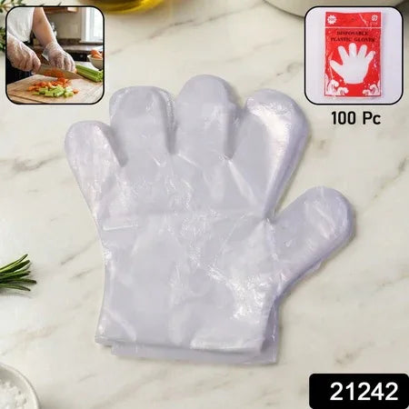 Disposable Transparent Plastic Gloves (100 Piece Pack) - Zidbik
