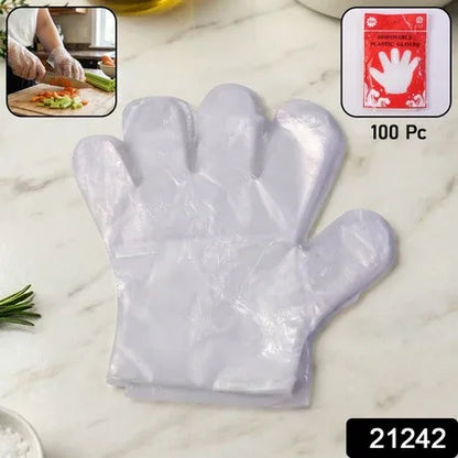 Disposable Transparent Plastic Gloves (100 Piece Pack) - Zidbik