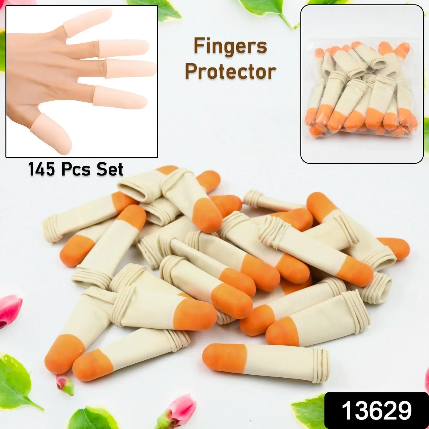 Finger Caps Silicone Finger Protectors Sleeves (Finger Cots 145 Pcs Set Approx) - Zidbik