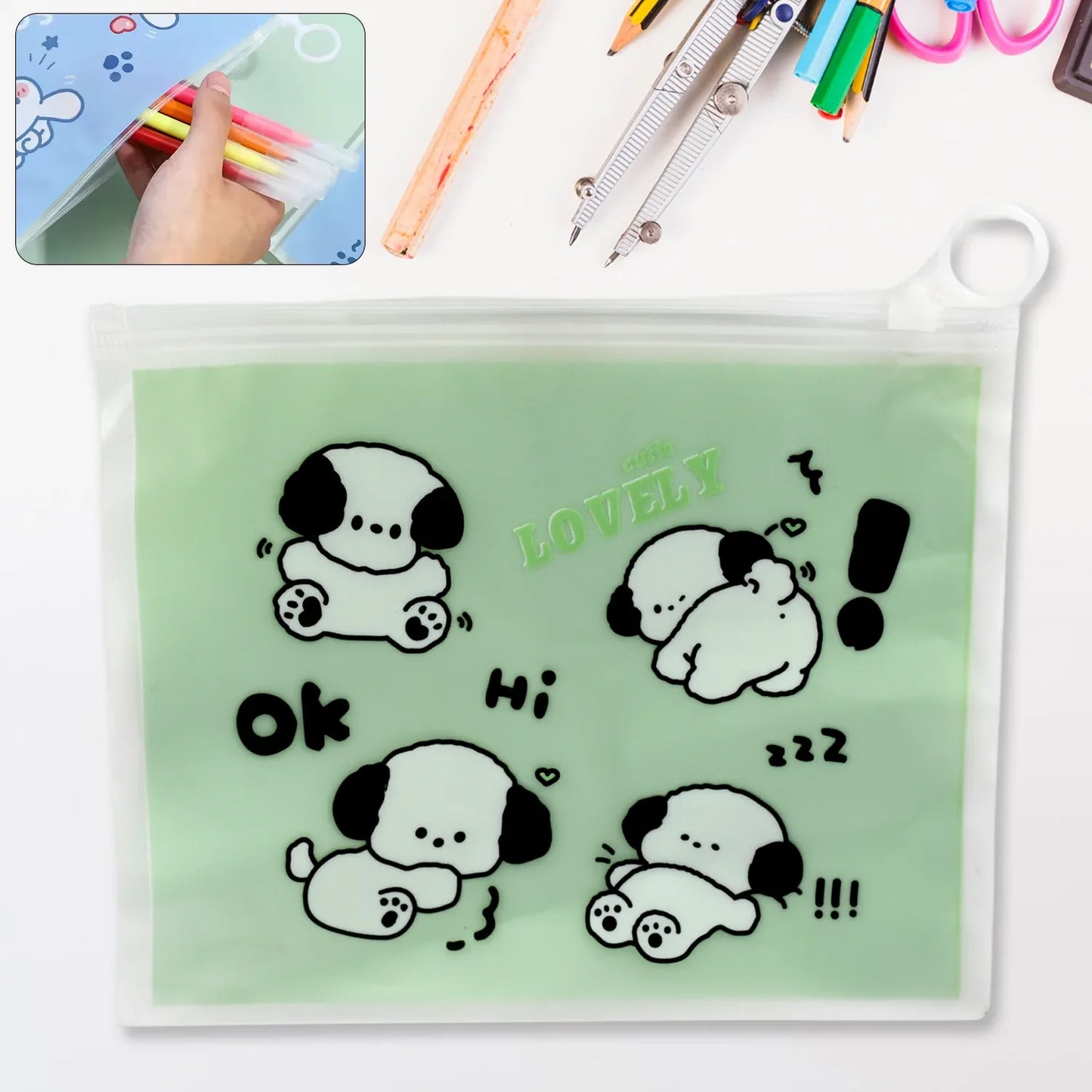 17577 Reusable Multipurpose Pouch Pen Pencil Stationary Case Travel Boys Girls Pouch With Zip For Travel School Stationary (1 Pc) - Zidbik