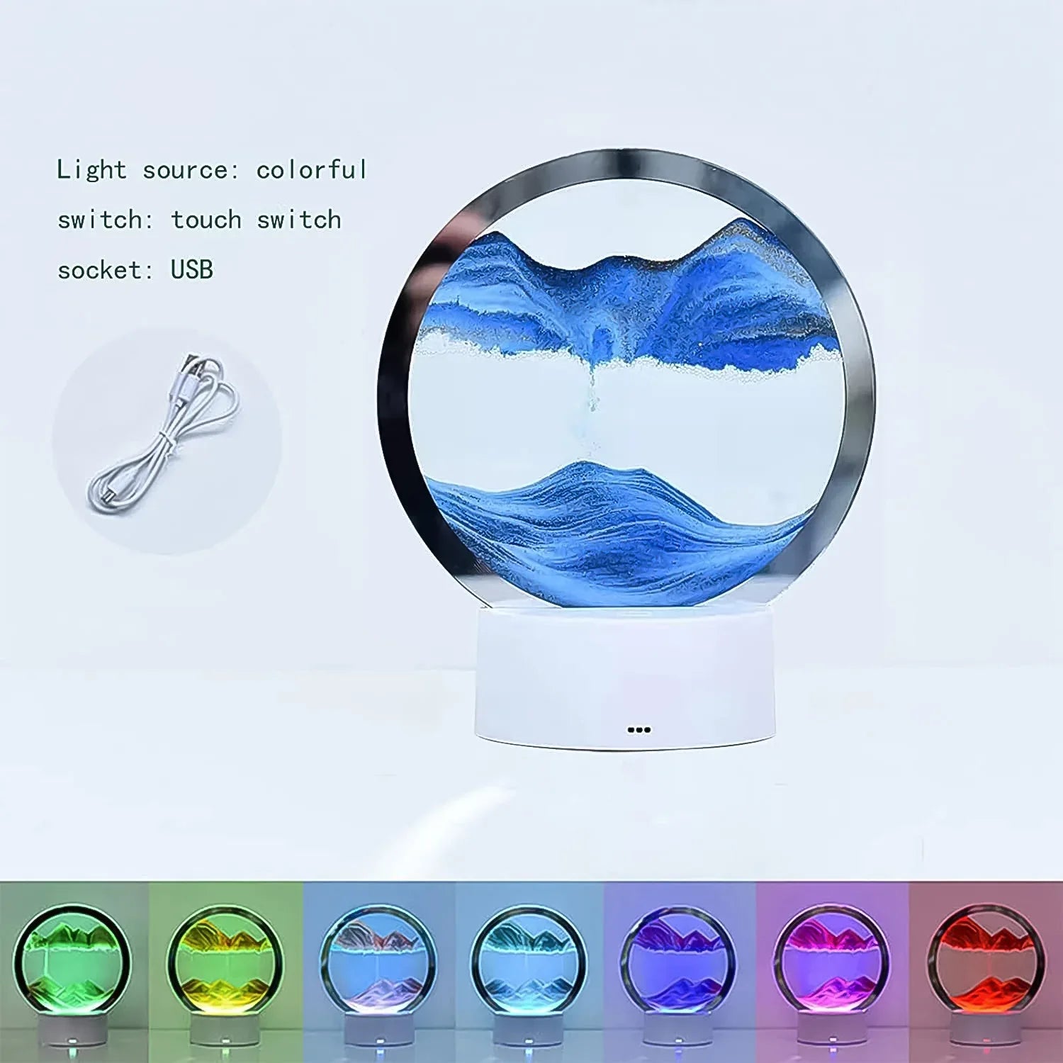 5 Color Light Moving Sand Art Picture (1 Pc) - Zidbik