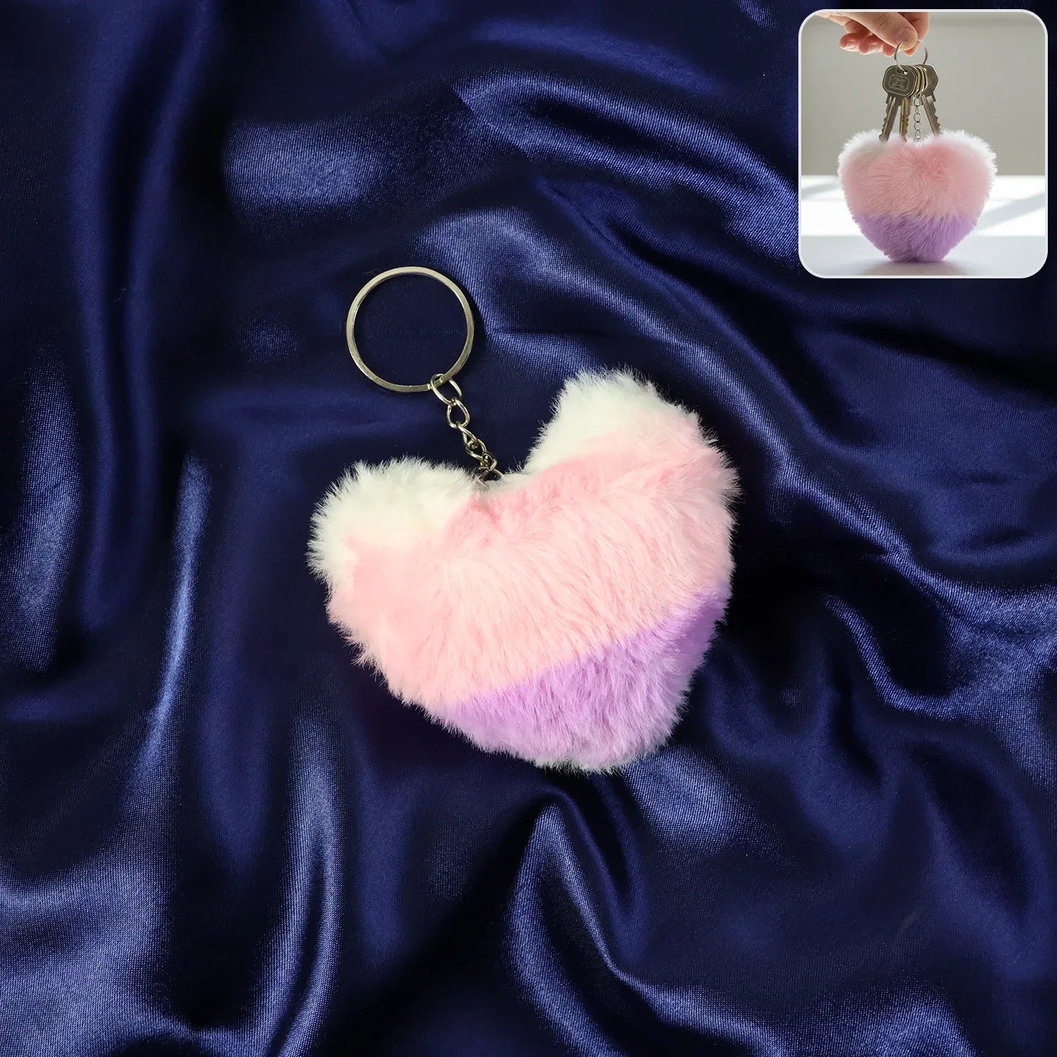 Soft Plush Cute Heart Keychain - 1 Pc - Zidbik