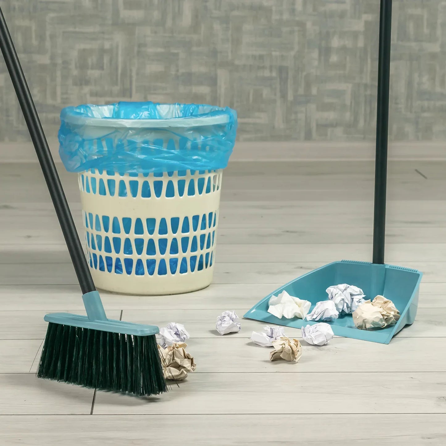 0627 Long Handle Dustpan And Brush 2 Piece Set For Sweeping Cleaning Home Office - Zidbik