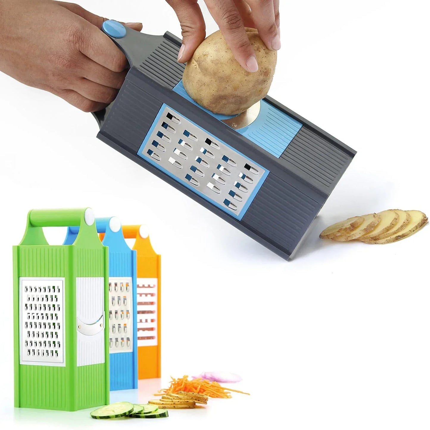 2650 4 In 1 Plastic Vegetable And Fruit Grater And Slicer For Kitchen - Zidbik