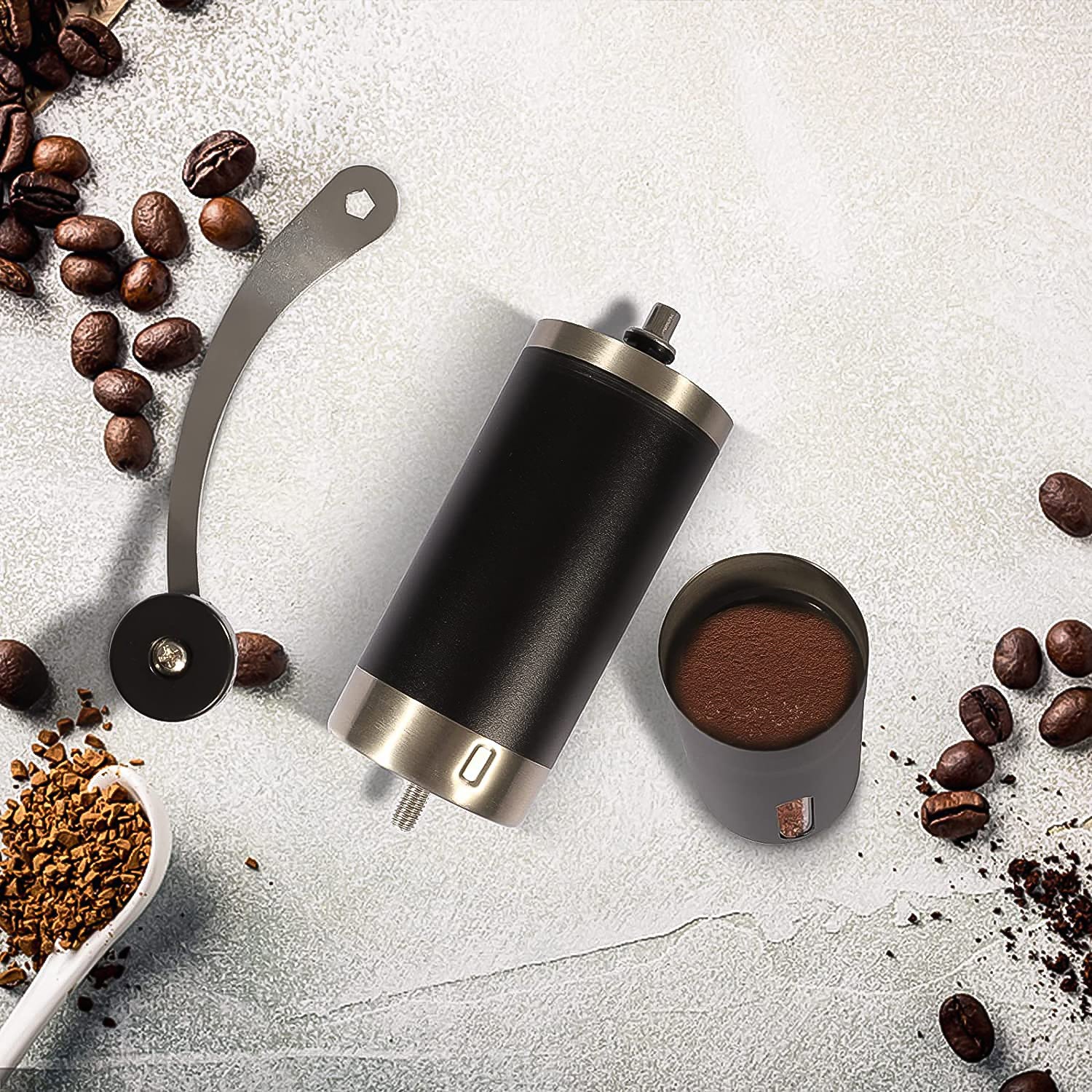 Portable Stainless Steel Manual Coffee Grinder (1 Pc) - Zidbik