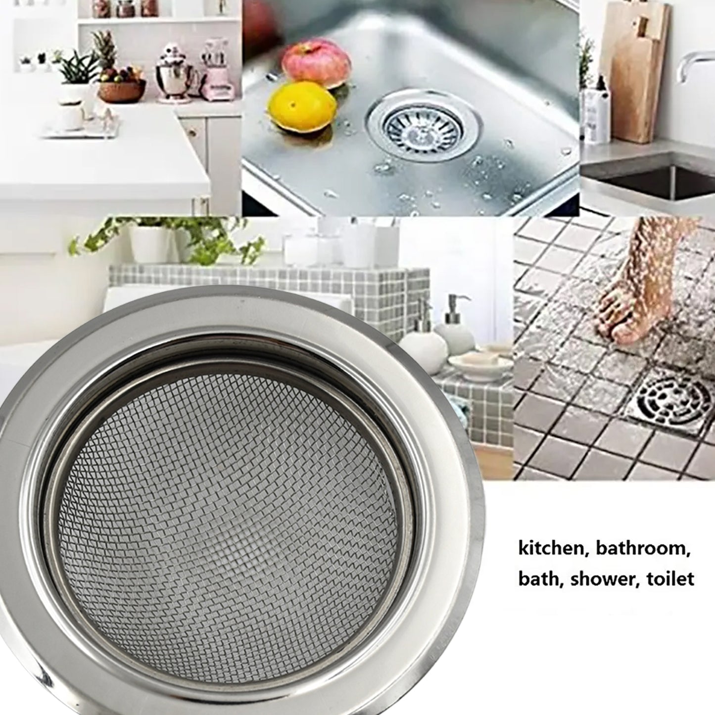 0701 Medium Size Stainless Steel Sink Strainer Kitchen Drain Basin Filter Stopper Drainer - Zidbik