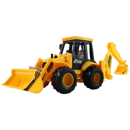Lala Friction Powered Jcb Style Backhoe Loader Construction Toy Truck For Kids (1 Pc) - Zidbik