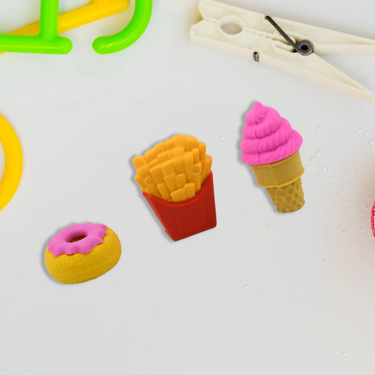 18028 3d Food Fancy Stylish Colorful Erasers Mini Eraser Creative Cute Novelty Eraser For Children Different Designs Eraser Set For Return Gift Birthday Party School Prize (1 Set Mix Design Color) - Zidbik