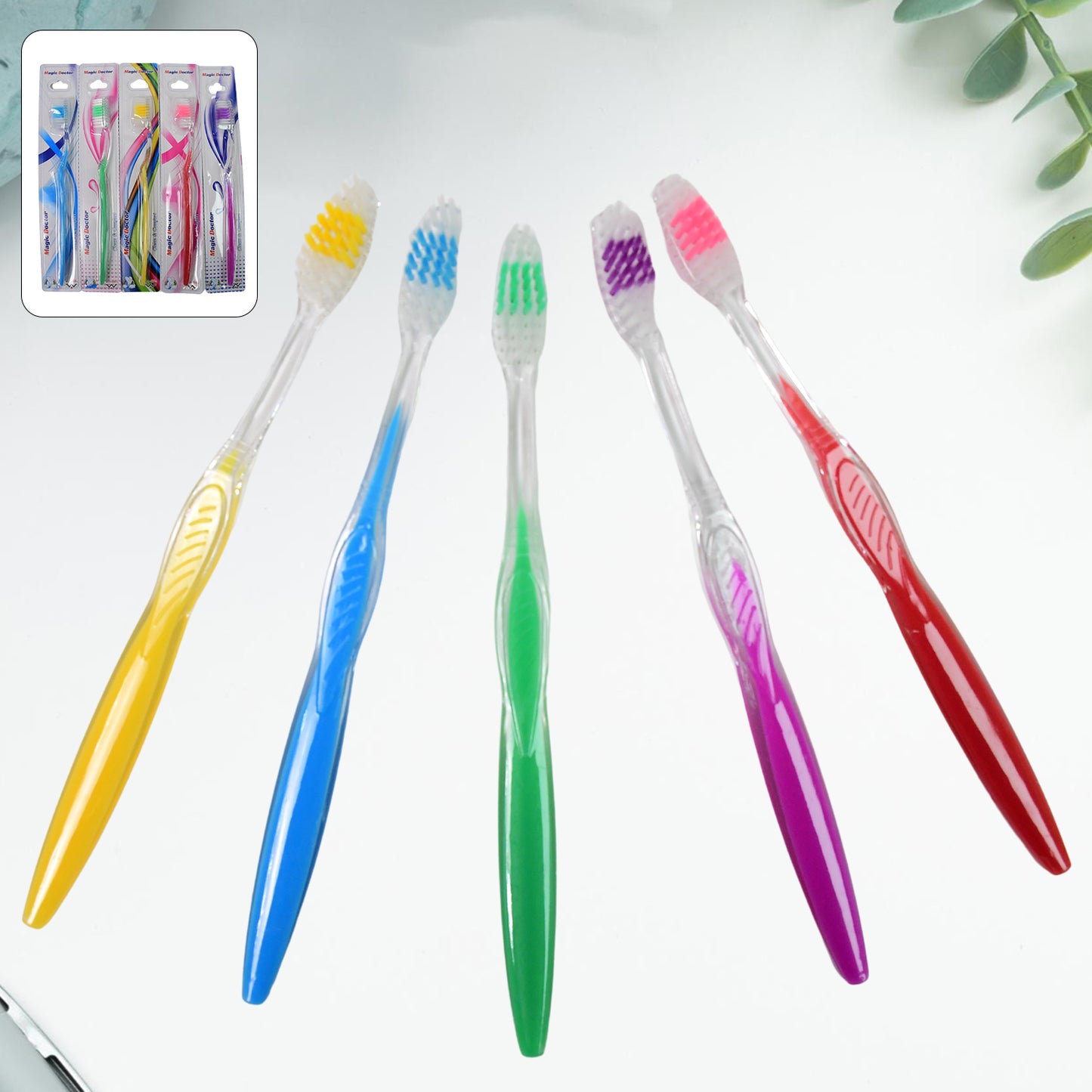 Premium Plastic Toothbrush (1 Pc  Mix Color) - Zidbik