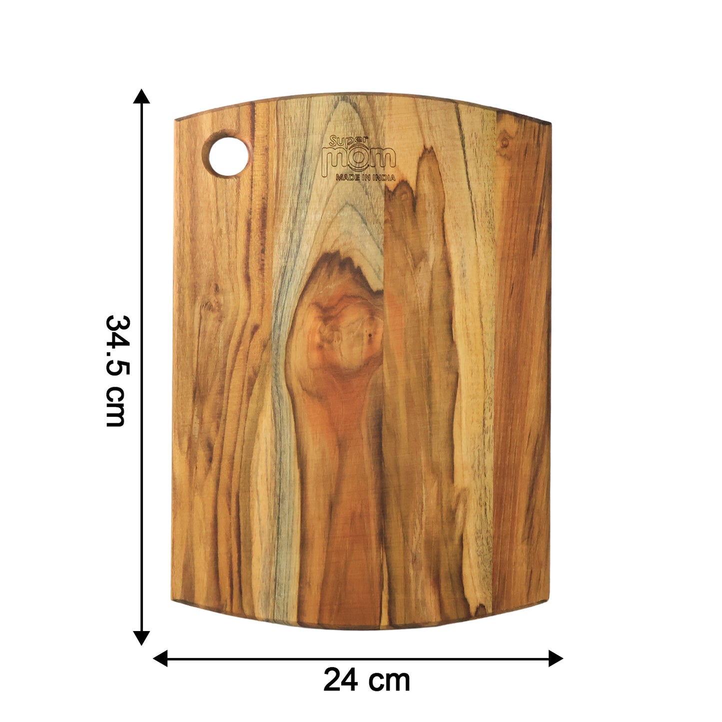 Supermom Premium Teak Wood Chopping Board For Kitchen (1 Pc) - Zidbik